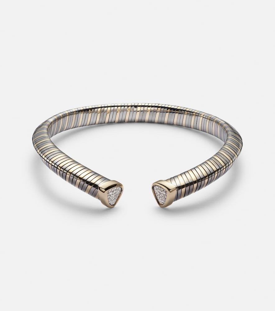 marina b trisola 18kt gold and titanium necklace with diamonds