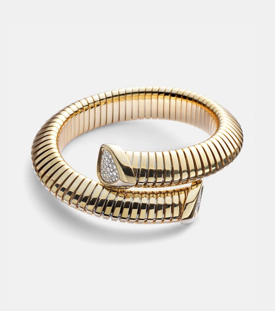 marina b trisola 18kt gold cuff bracelet with diamonds