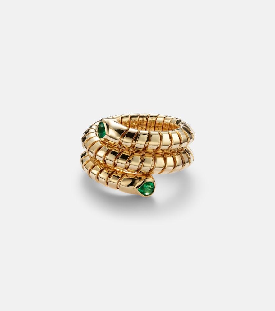 marina b trisola 18kt gold ring with emeralds