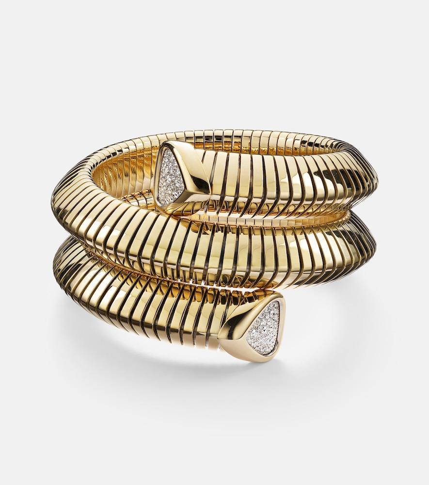 marina b trisola triple 18kt gold bracelet with diamonds