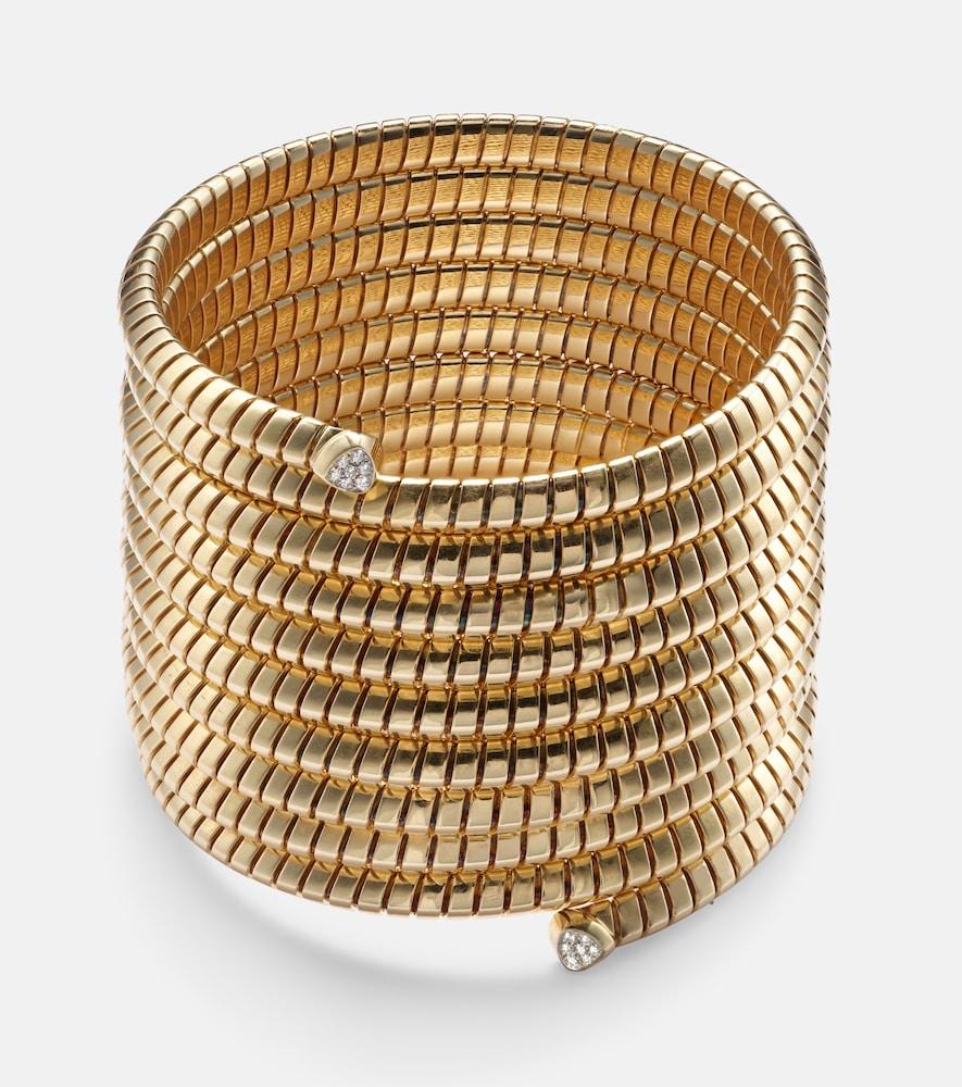 marina b trisolina 18kt gold bangle with diamonds