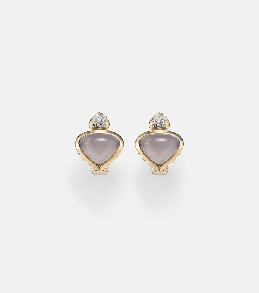 marina b trisolina 18kt gold earrings with chalcedony and diamonds