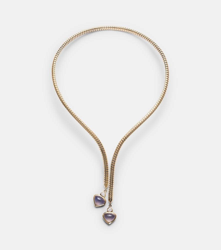 marina b trisolina 18kt gold necklace with chalcedony and diamonds