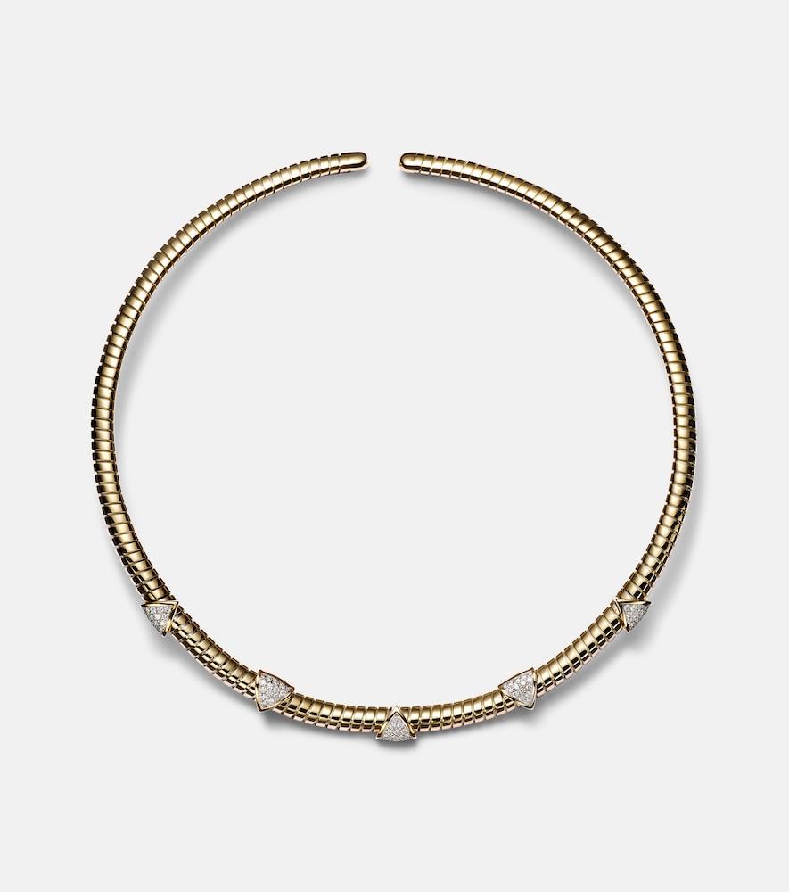 marina b trisolina 18kt gold necklace with diamonds