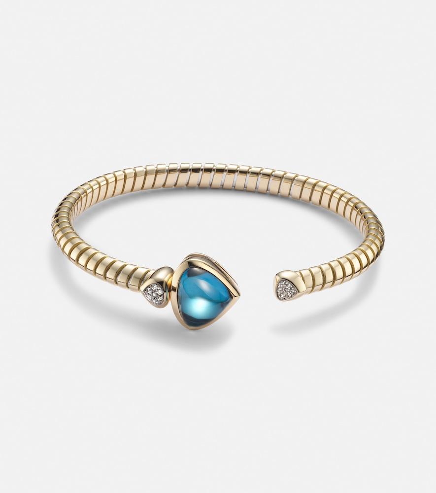 marina b trisolina bypass 18kt gold bracelet with topaz and diamonds