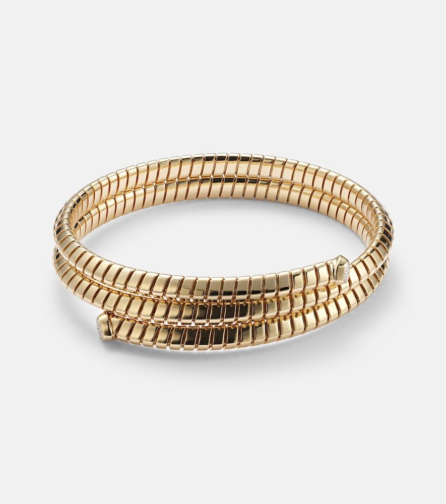 marina b trisolina triple 18kt gold bangle with diamonds