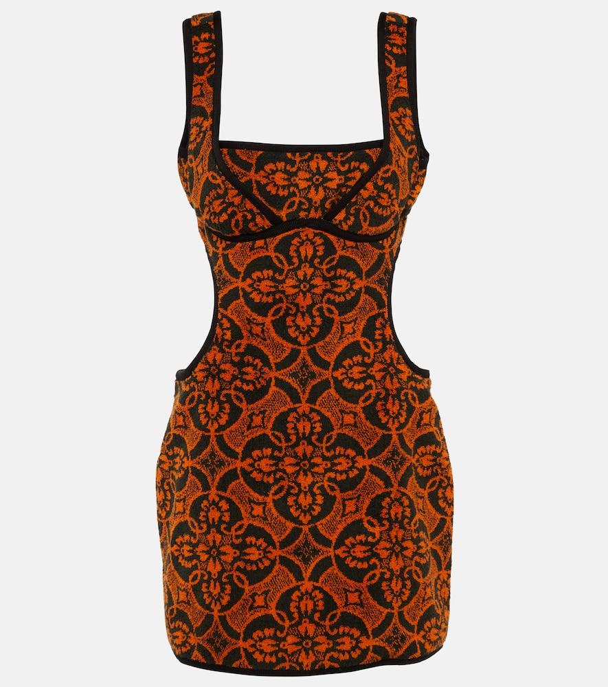 marine serre jacquard cutout cotton minidress