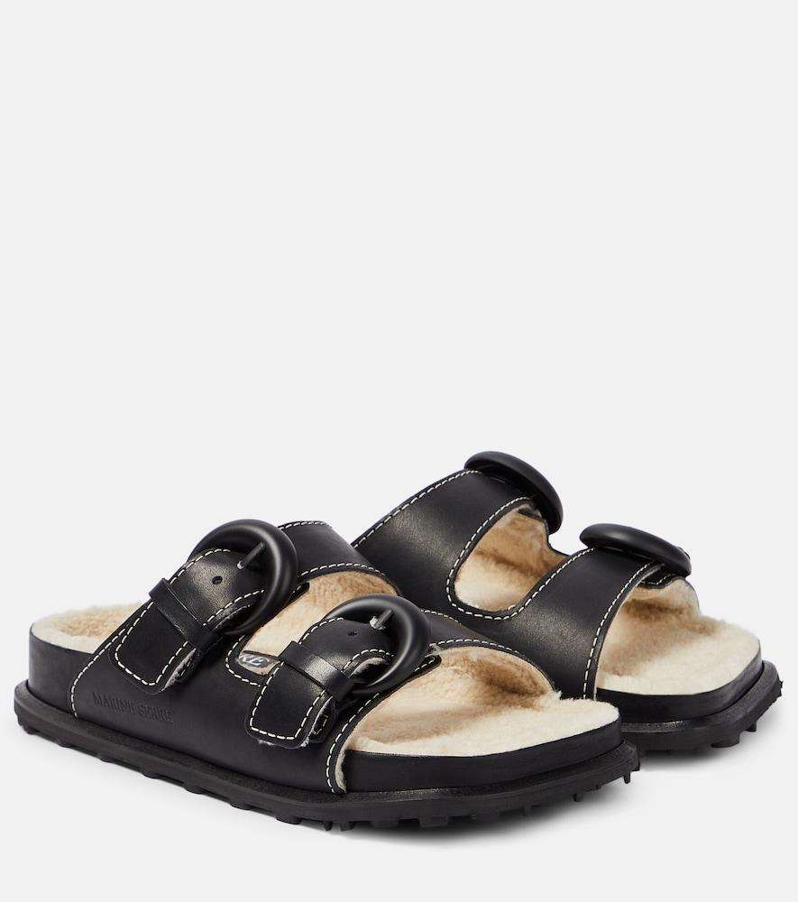 marine serre leather slides