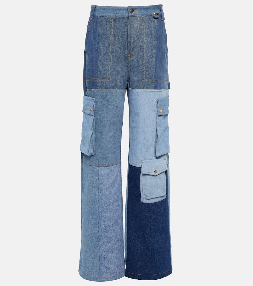 marine serre monogram high-rise wide-leg jeans