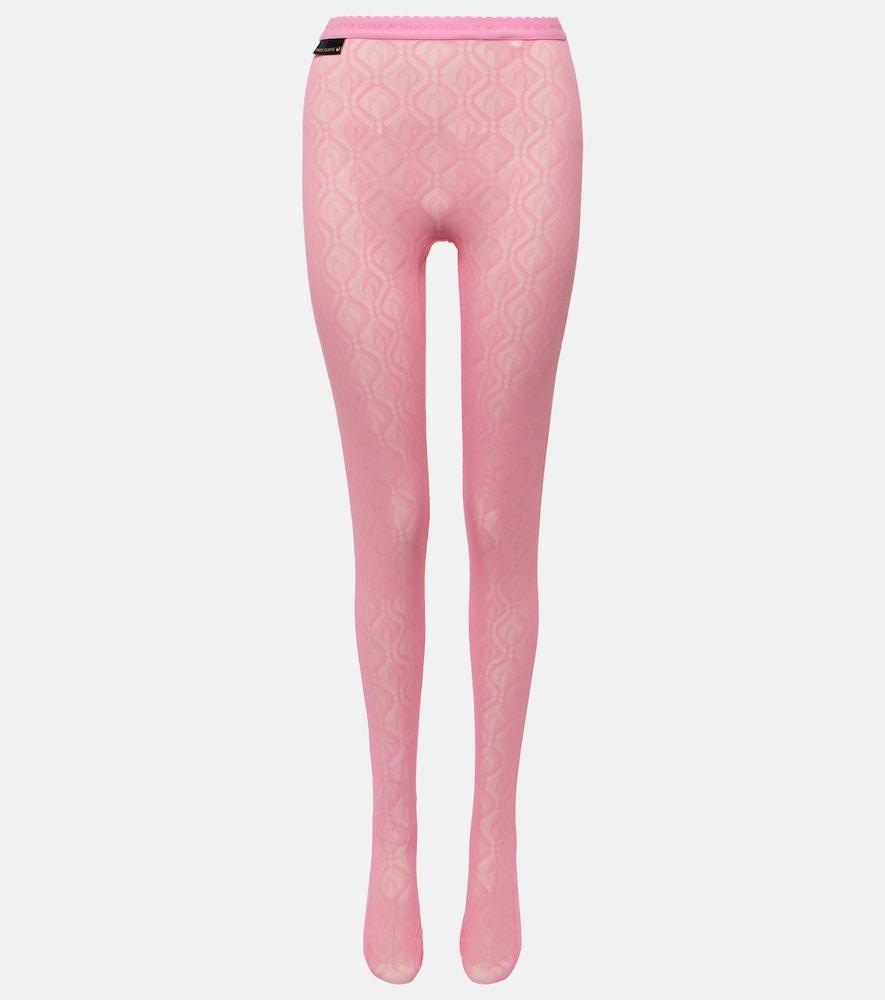 marine serre moon diamant jacquard mesh leggings