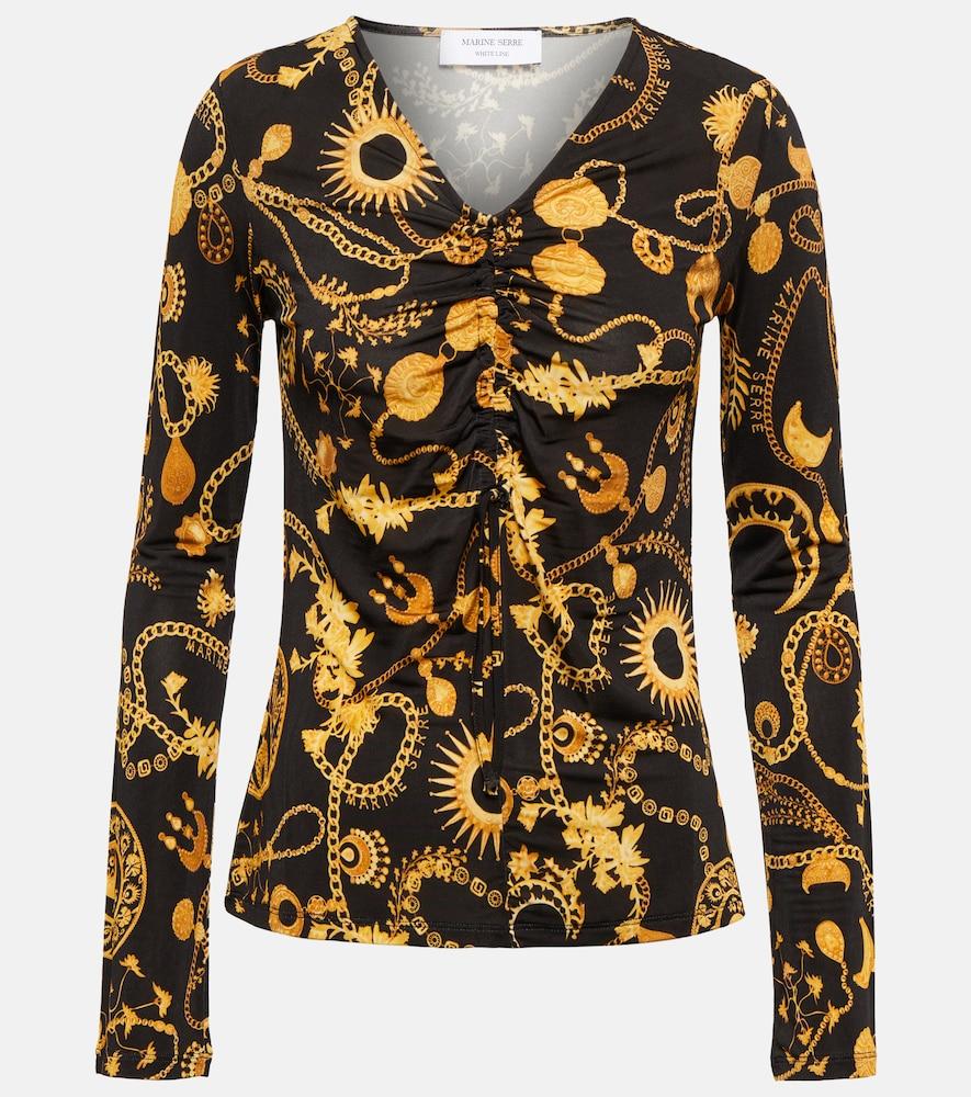 marine serre printed ruched top