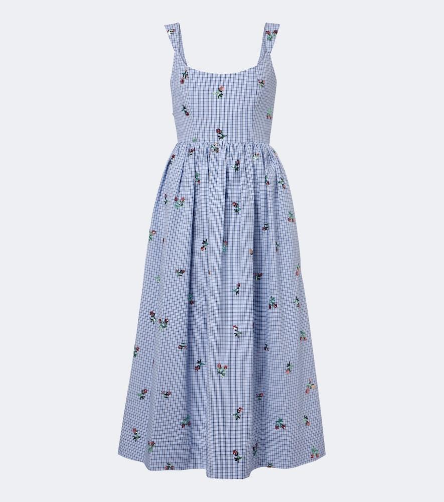 markarian nara sequined gingham cotton midi dress