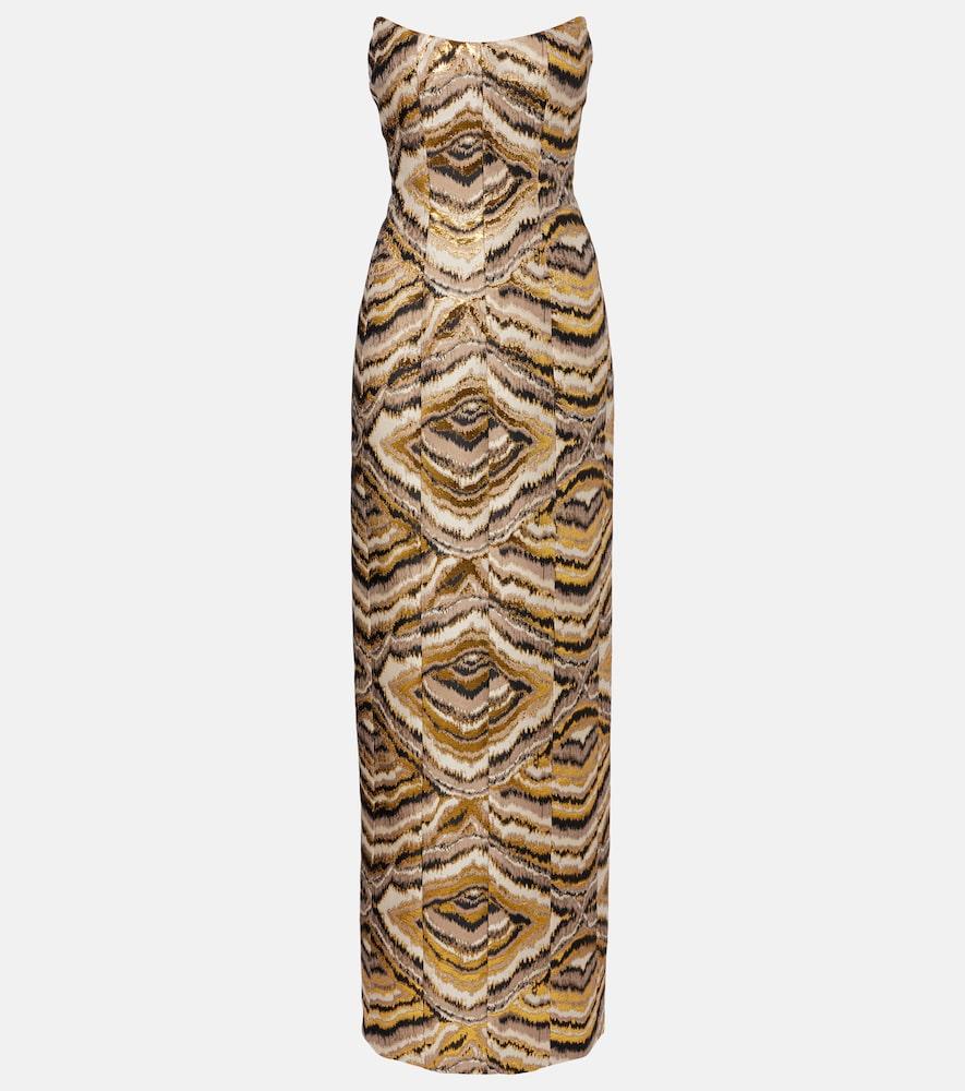 markarian odessa paneled jacquard gown