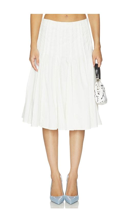 markgong pleated midi skirt in white. - size 34/2 (also in 36/4, 38/6, 40/8, 42/10)