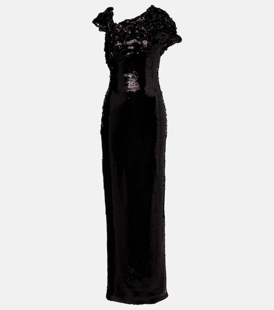 marmar halim asymmetric sequined gown