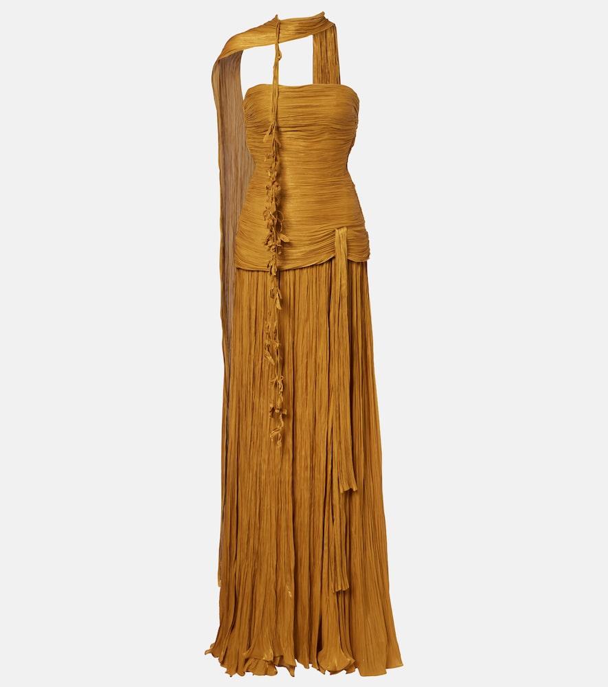 marmar halim peplum ruched gown