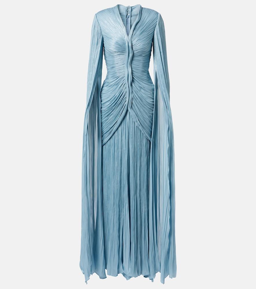 marmar halim pleated taffeta gown