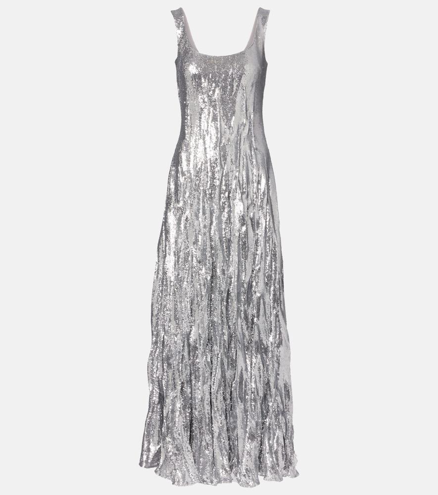 marmar halim sequined silk-blend gown