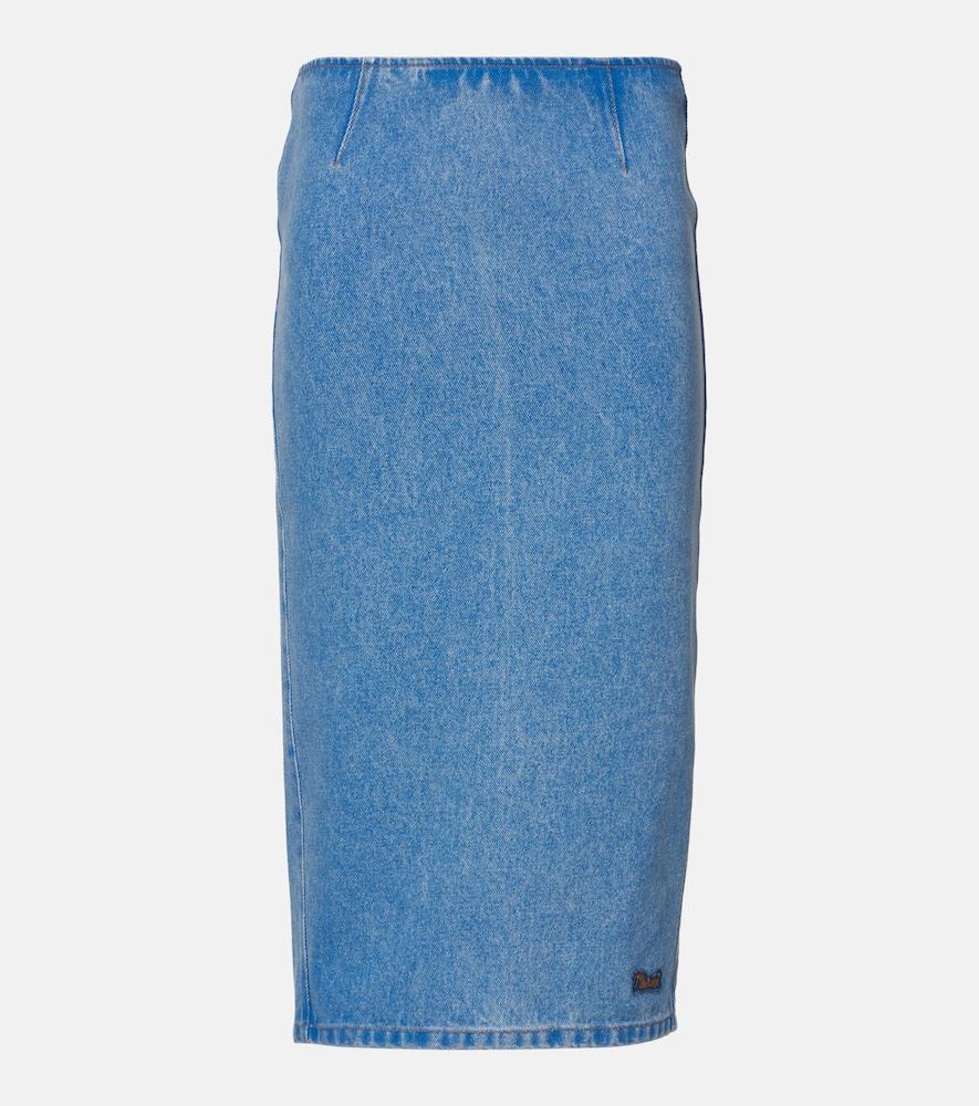 marni denim midi skirt