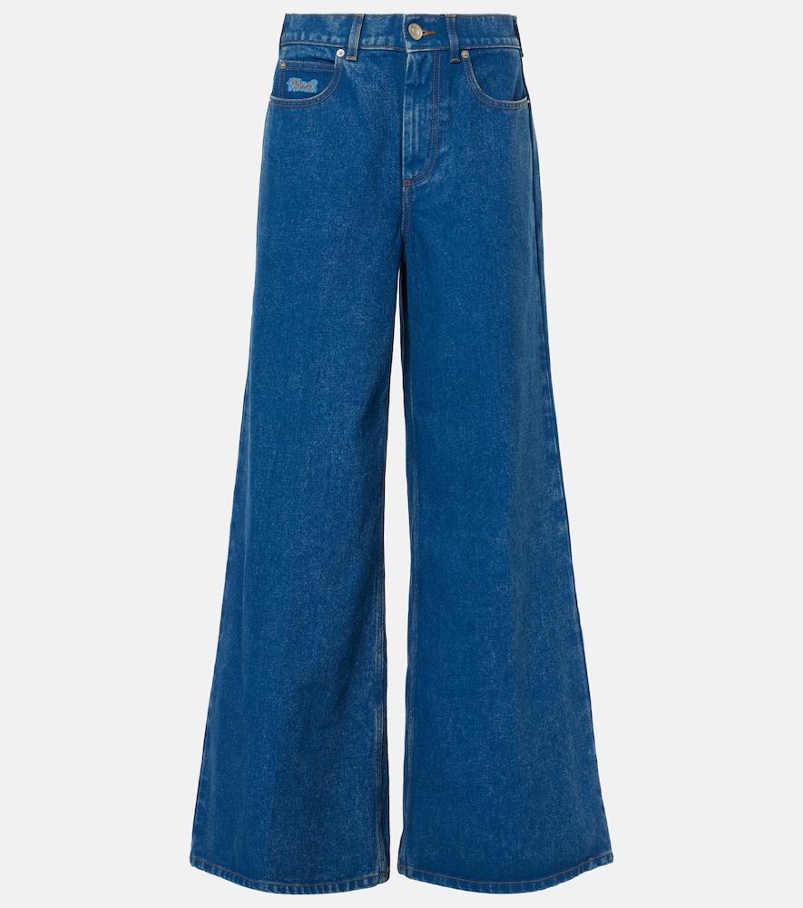 marni logo wide-leg jeans