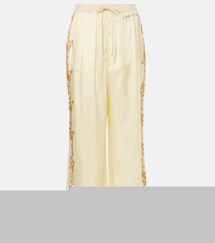 marni printed satin straight pants