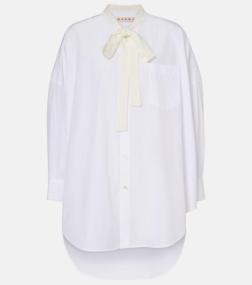 marni tie-neck cotton shirt dress