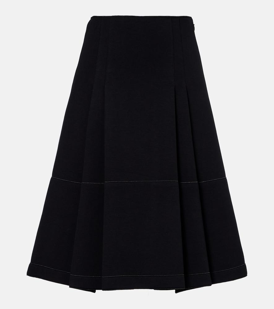 marni tiered cotton-blend midi skirt