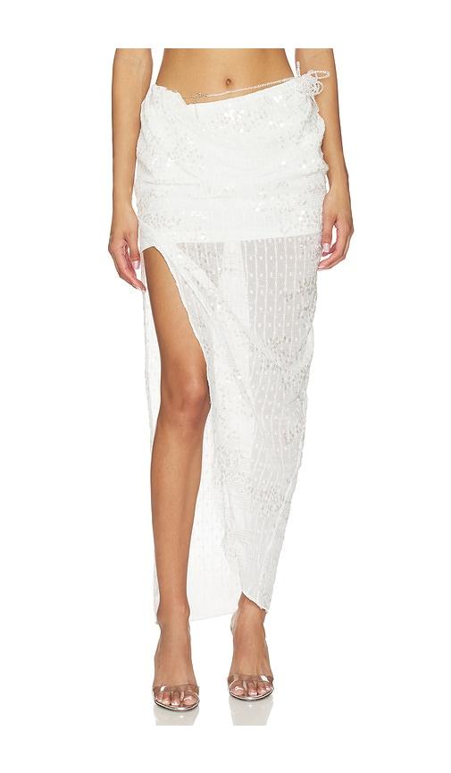 marrknull beaded midi skirt in white. - size m (also in s, xs)