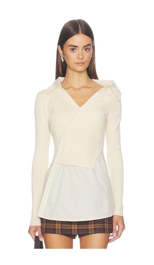 marrknull dislocation two-piece top in cream. - size l (also in m, s, xs)