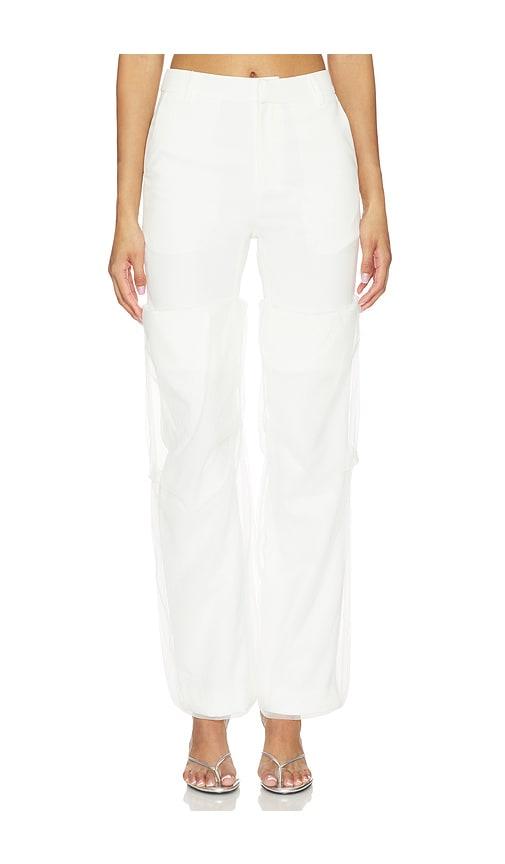 marrknull mesh panel long pant in white. - size m (also in s, xs)