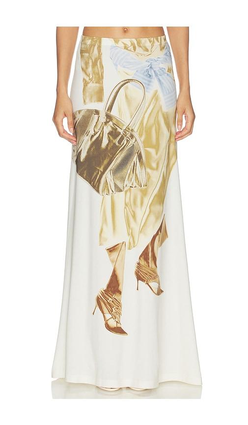 marrknull printed skirt in white. - size l (also in m, s)