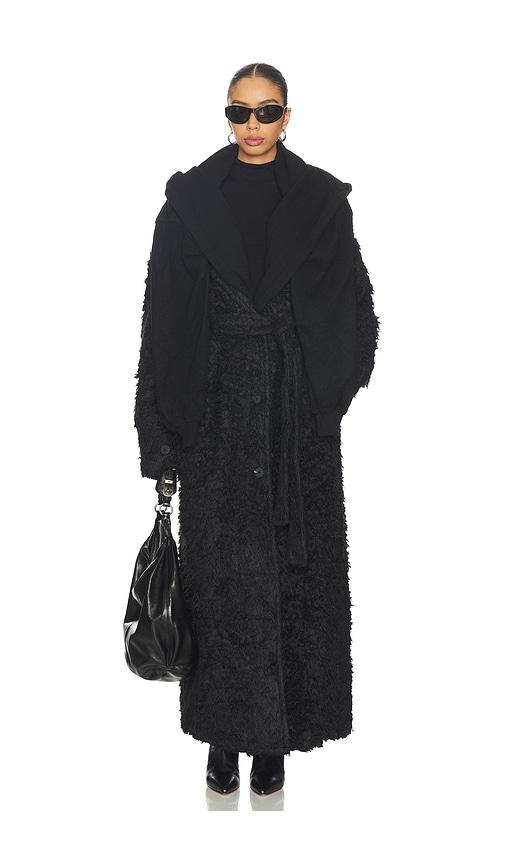 marrknull two-piece waxed trench coat in black. - size l (also in m, s)