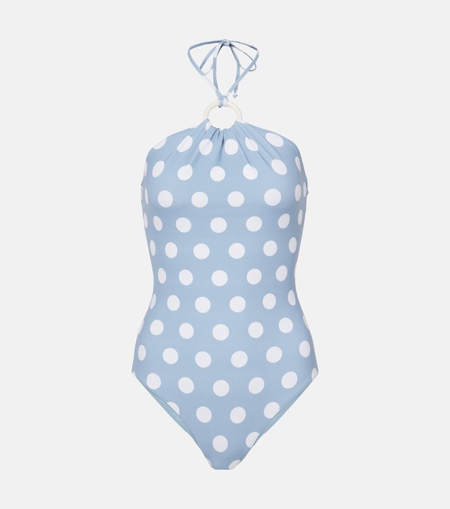 marysia avalon halterneck polka-dot swimsuit