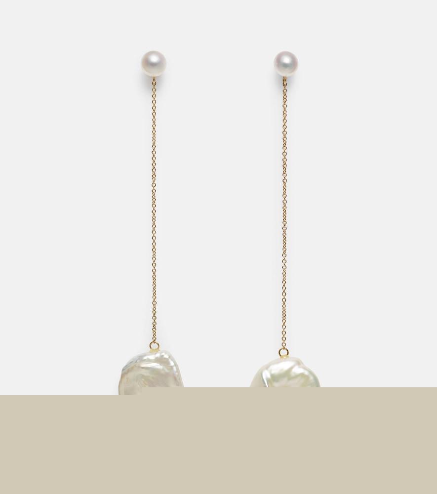 mateo 14kt gold drop earrings with pearls