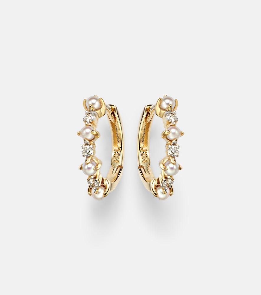 mateo 14kt gold earrings with diamonds and pearls