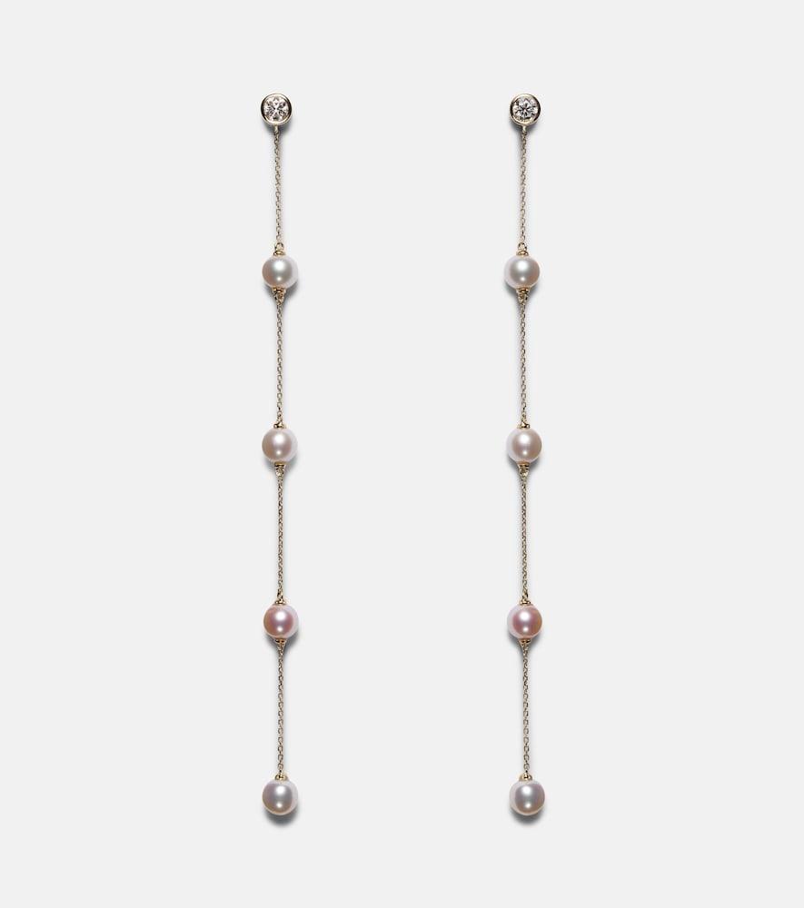 mateo 14kt gold earrings with diamonds and pearls