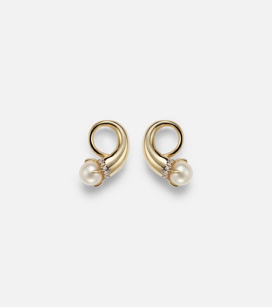 mateo 14kt gold earrings with diamonds and pearls