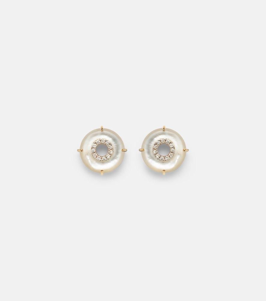 mateo 14kt gold earrings with diamonds and pearls