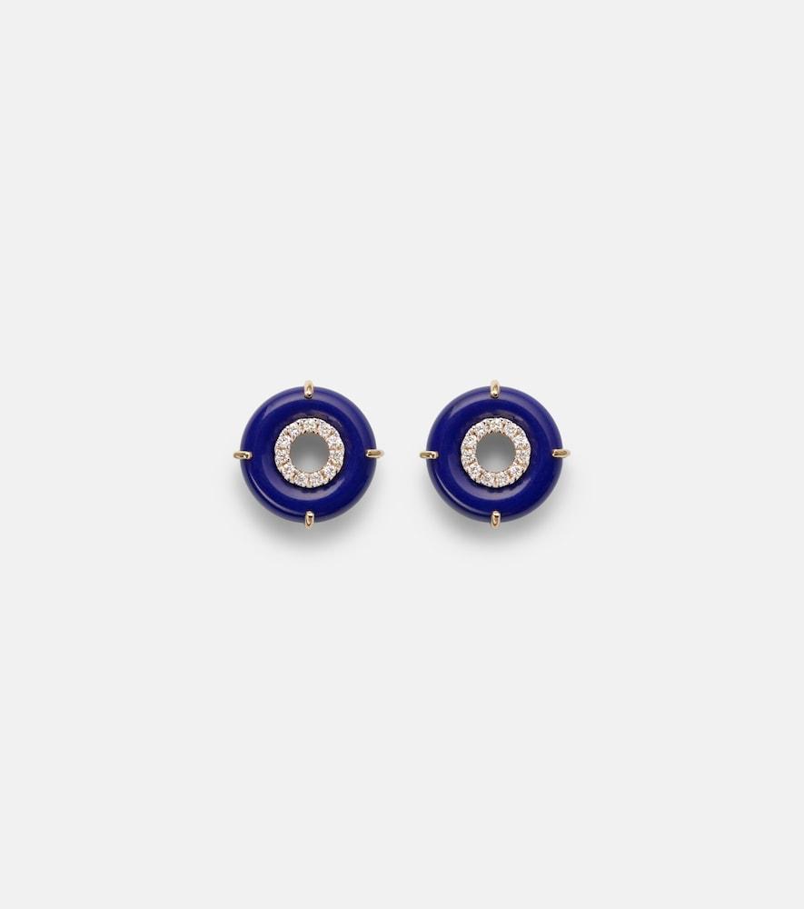 mateo 14kt gold earrings with lapis lazuli and diamonds