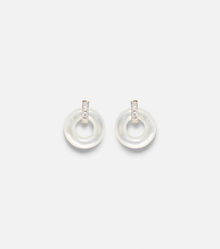 mateo 14kt gold earrings with mother-of-pearl and diamonds