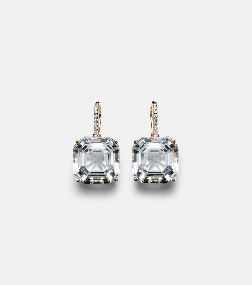 mateo 14kt gold earrings with quartz and diamonds