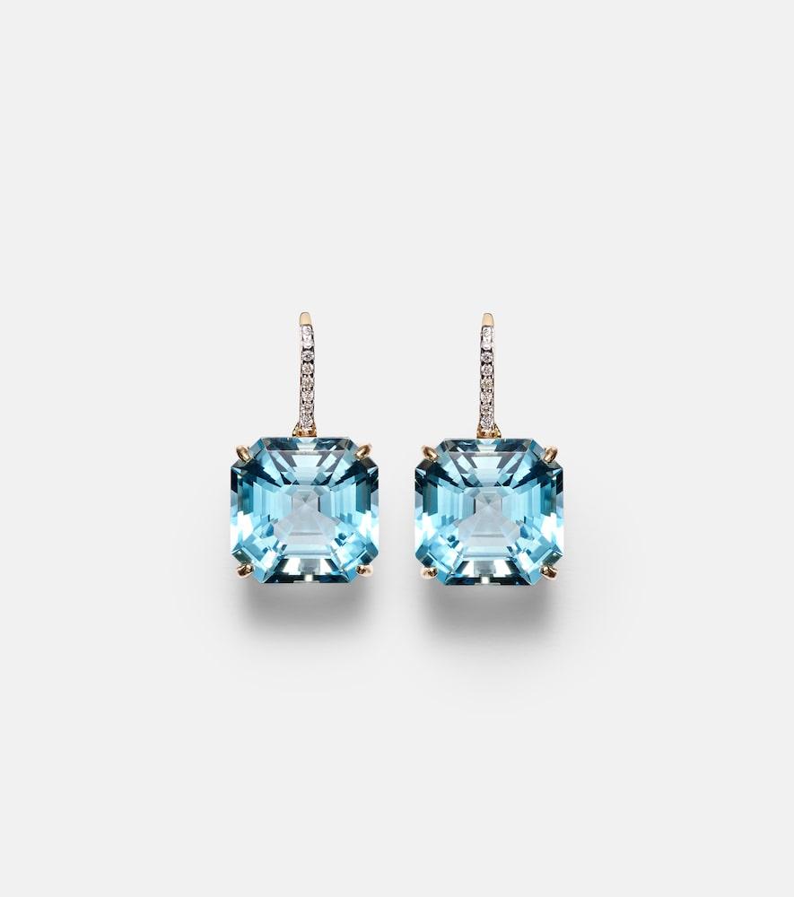 mateo 14kt gold earrings with topaz and diamonds