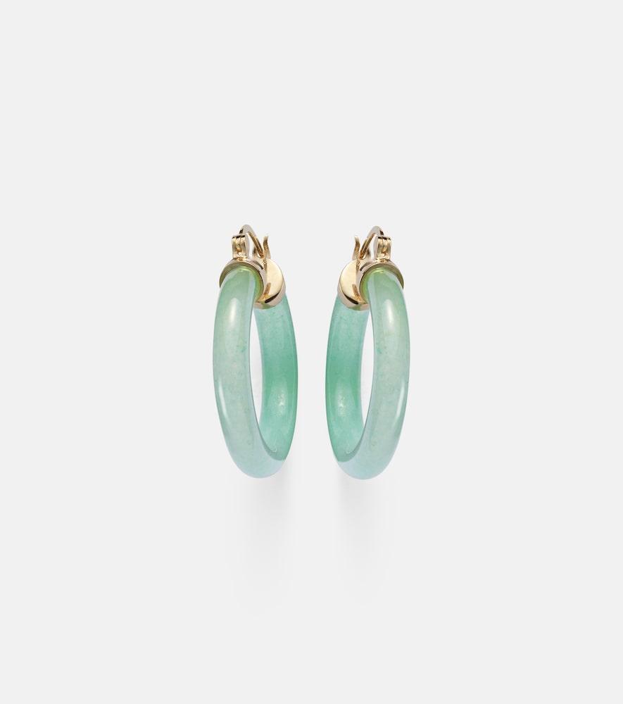 mateo 14kt gold hoop earrings with jade
