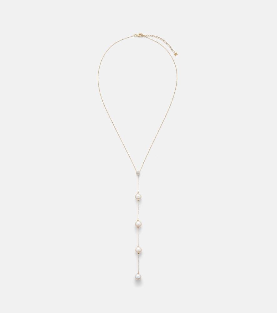 mateo 14kt gold necklace with diamonds and pearls