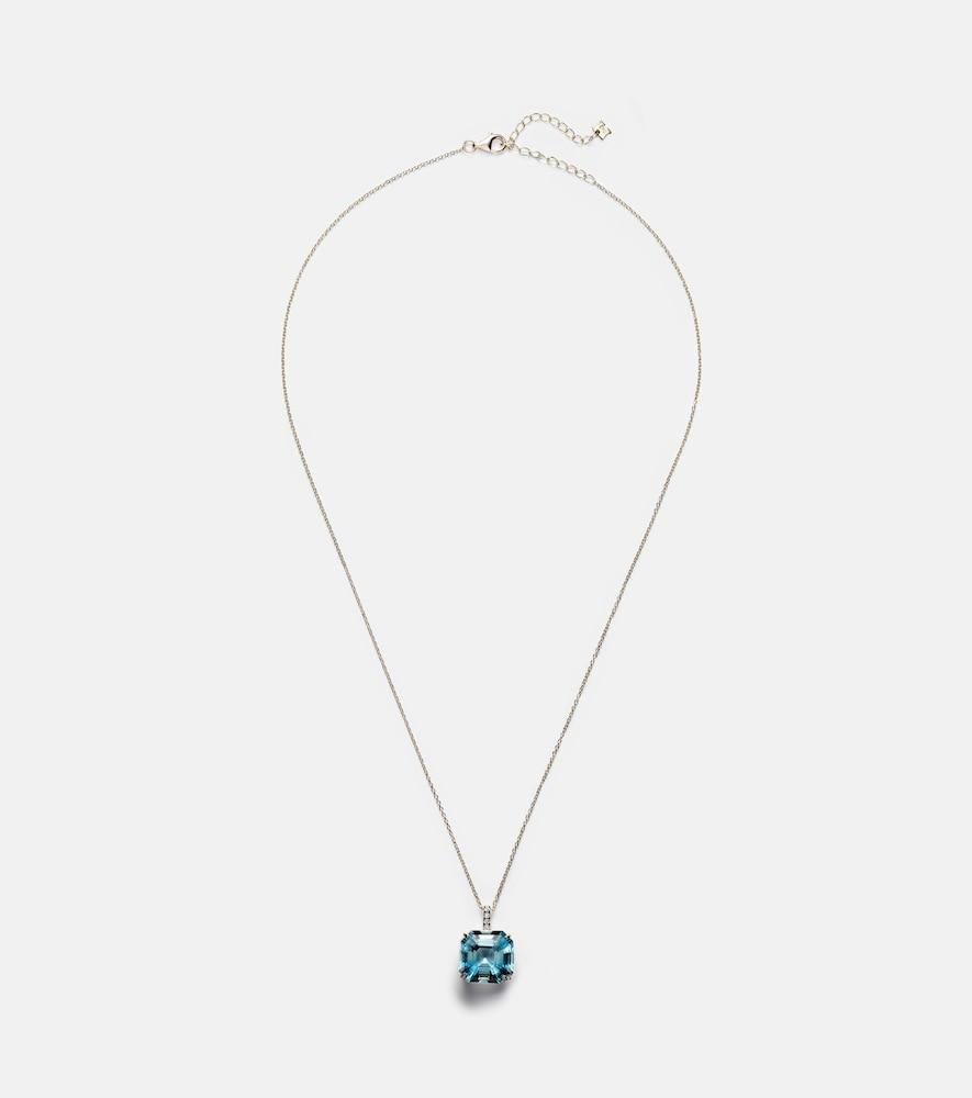 mateo 14kt gold necklace with topaz and diamonds