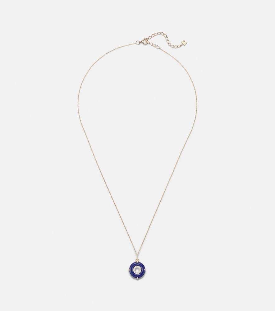 mateo 14kt gold pendant necklace with lapis lazuli and diamonds