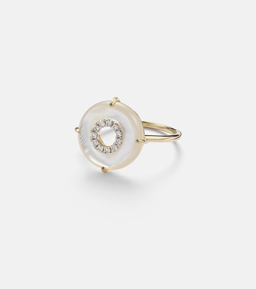 mateo 14kt gold ring with diamonds and pearls