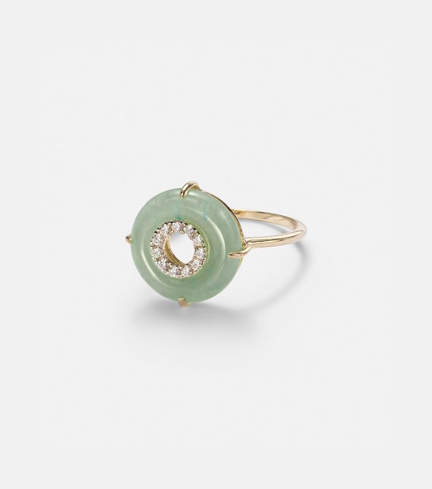 mateo 14kt gold ring with jade and diamonds