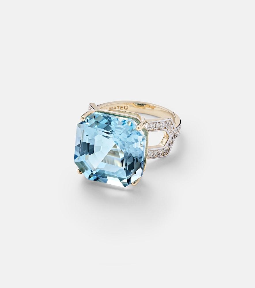 mateo 14kt gold ring with topaz and diamonds