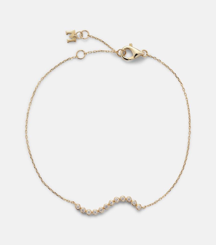 mateo 14kt gold wave bracelet with diamonds
